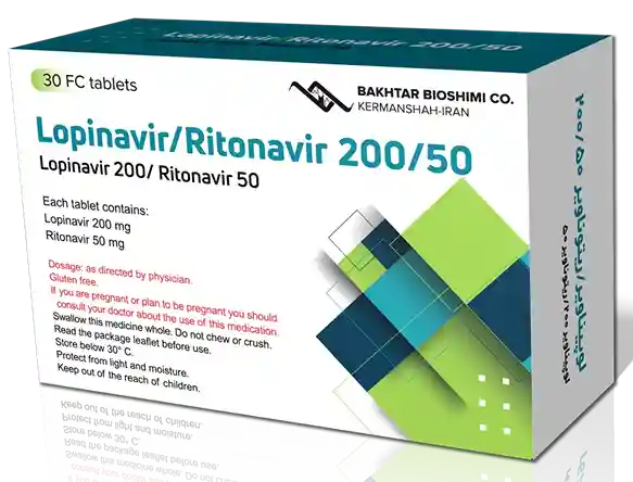 تصویر LOPINAVIR/RITONAVIR BAKHTAR 200/50 MG Tablet