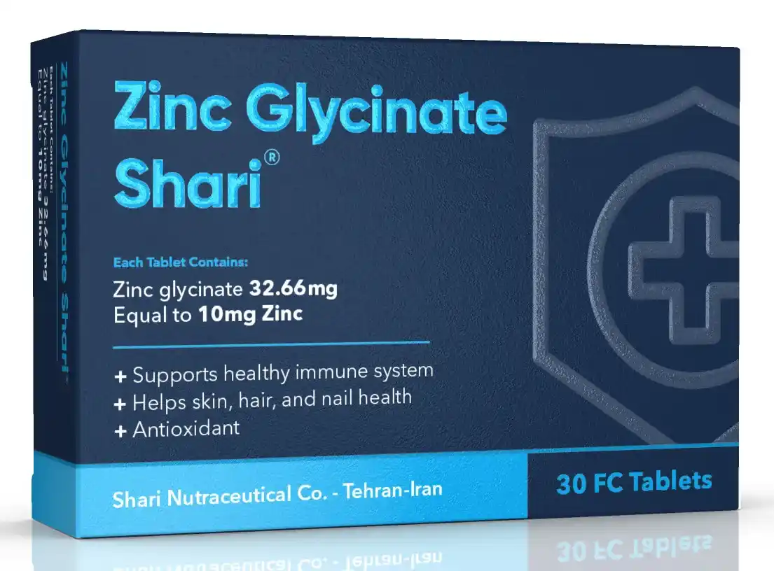 تصویر Zinc Glycinate SHARI 10 MG Tablet