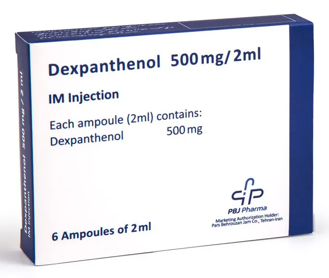 تصویر DEXPANTHENOL PBJ 500 MG/2 ML Amp