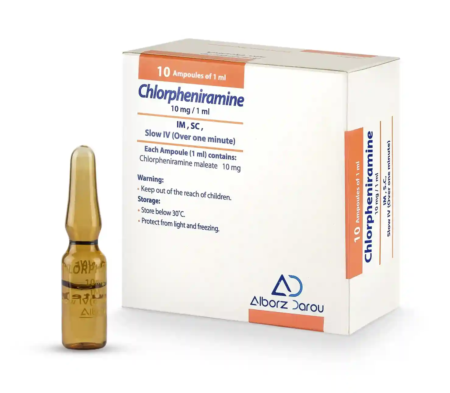 تصویر ALPHA-CHLORPHENIRAMINE 10MG/1ML AMP