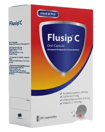 تصویر  FLUSIP C 200/25/2.5/150 mg Capsule
