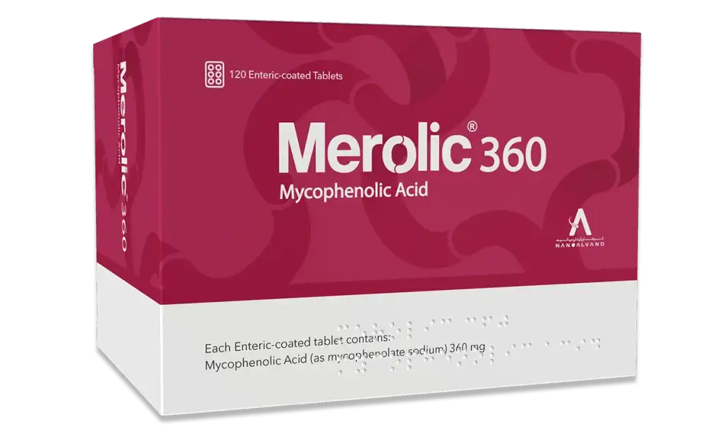 تصویر MEROLIC 360 MG DR Tablet - Mycophenolic Acid
