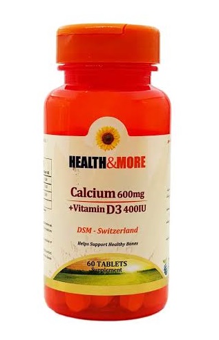 تصویر Calcium 600 mg Vitamin D3 400 IU Health and More Tablet