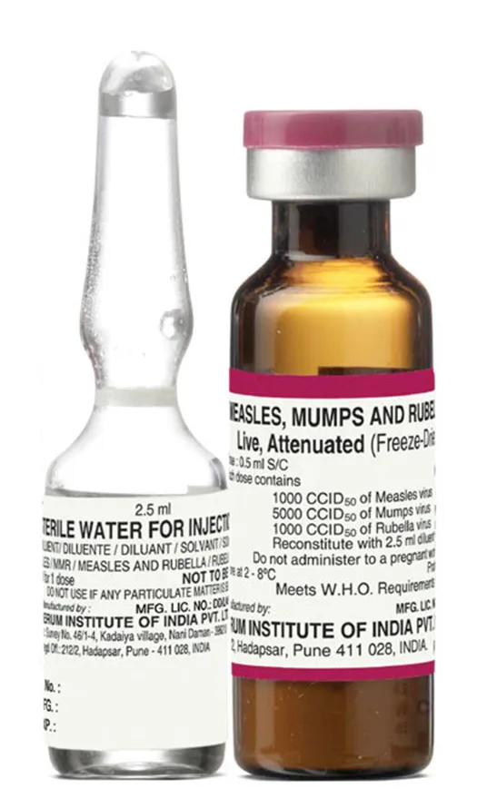 تصویر Measles, Mumps + Rubella Vaccine Vial 2 doses