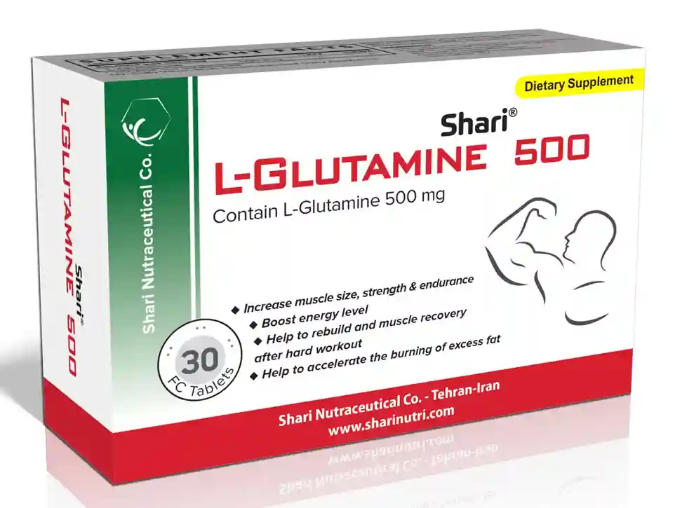تصویر L Glutamine SHARI 500 mg Tablet