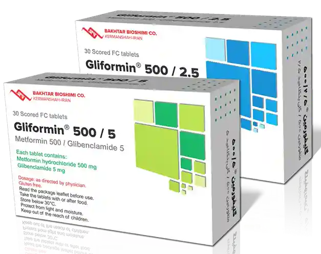 قرص گلیفورمین 500/5 میلی گرم - گلی فورمین